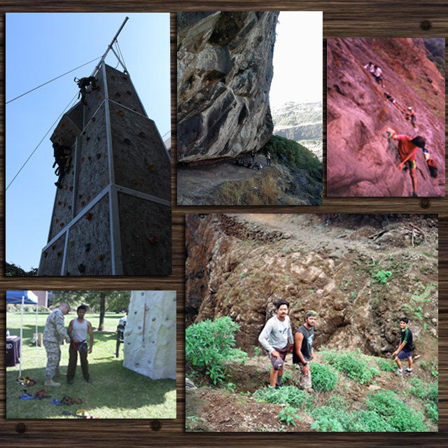 Rock climbing and Rappelling